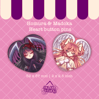 Madoka heart button pins | Puella Magi Madoka Magica