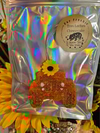 Image 3 of 3" orange jeep with sunflower car freshie - tres leches cheesecake 