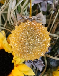 Image 4 of Sunflower with bow car freshie scented in tres leches cheesecake 
