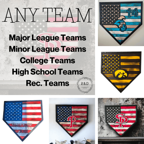 Image of CUSTOM Wooden Home Plate Sign