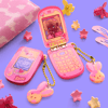 Retro Love Flip Phone Charms