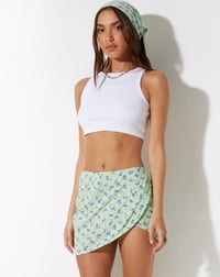 Ruccn Mini Skirt in Lime Floral