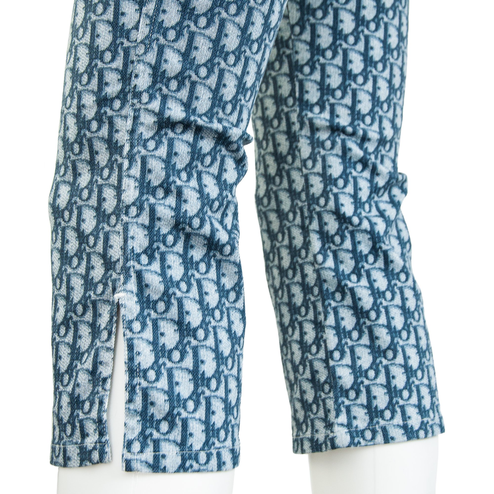 Image of Christian Dior by Galliano 2002 Blue Monogram Capri Trousers