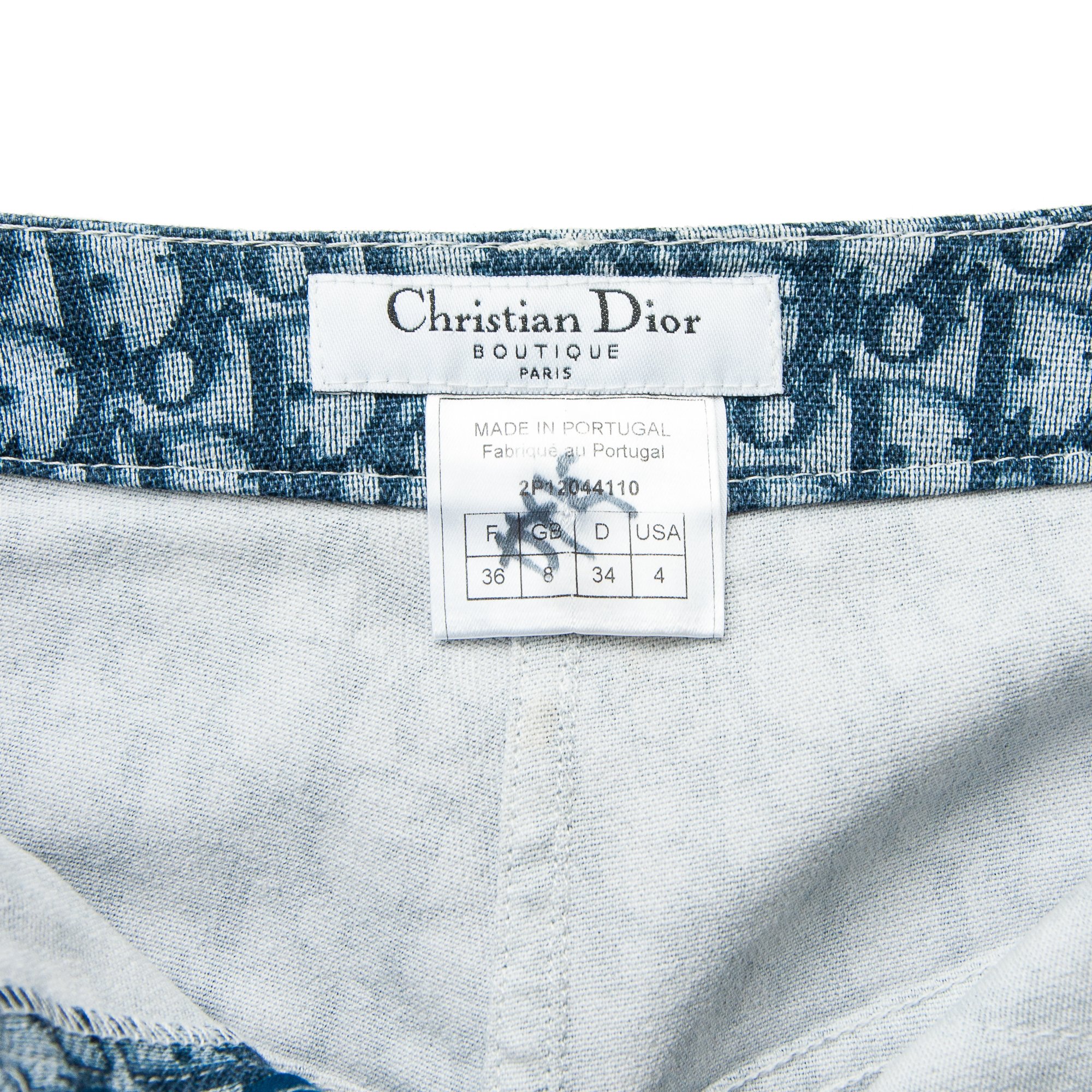 Image of Christian Dior by Galliano 2002 Blue Monogram Capri Trousers