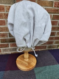 Image 3 of Linen Snood in Grey/White Crosshatch