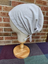 Image 2 of Linen Snood in Grey/White Crosshatch