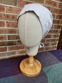 Image 4 of Linen Snood in Grey/White Crosshatch