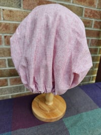 Image 4 of Linen Snood in Red/White Crosshatch