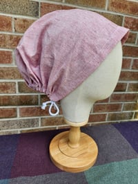 Image 2 of Linen Snood in Red/White Crosshatch