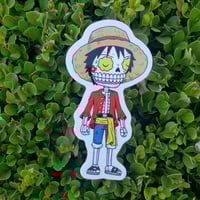 Luffy Calavera Clear Vinyl Sticker