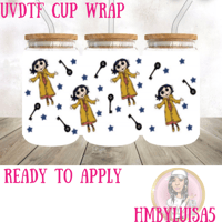 Button girl UVDTF cup wrap 