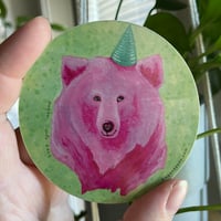 Image 1 of Sticker! Pink Party Bear