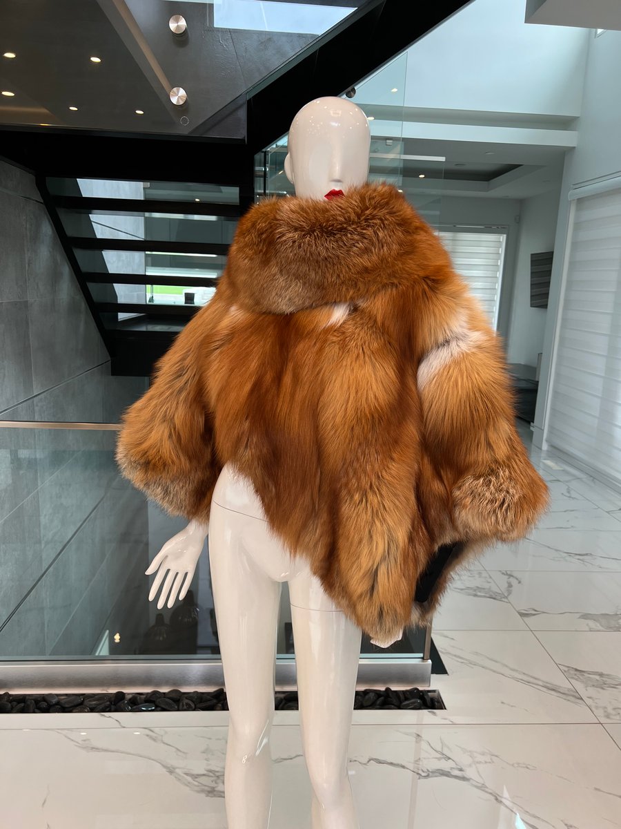 Georgia Fur Poncho (red fox) istylebysonia