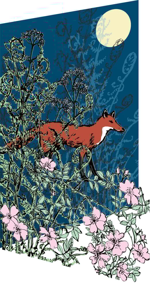 Image of Fox and Moon Card