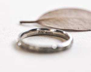 Image of Platinum 2mm Floral engraved ring