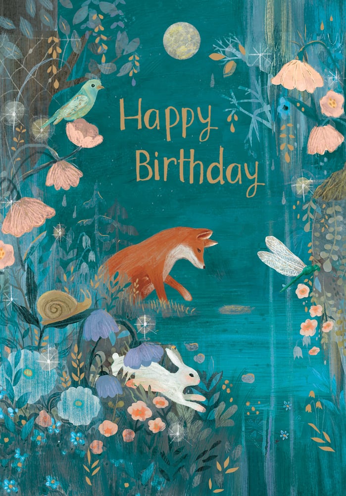 Image of Fox and Hare Birthday Card