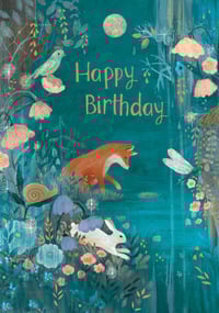 Fox and Hare Birthday Card
