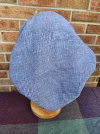 Image 4 of Linen Elastic Haircovering in Black/White Houndstooth