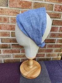 Image 2 of Linen Elastic Haircovering in Black/White Houndstooth