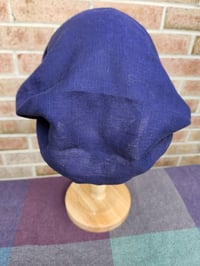 Image 4 of Linen Elastic Haircovering in Navy