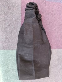 Image 4 of Linen Elastic Haircovering in Black