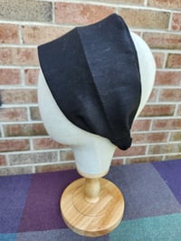 Image 1 of Linen Elastic Haircovering in Black