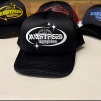 Image 1 of Black/Black soft-shell trucker 