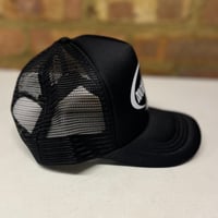 Image 2 of Black/Black soft-shell trucker 