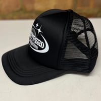 Image 3 of Black/Black soft-shell trucker 