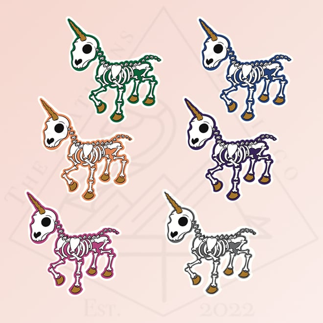 Image of Unicorn Skeleton - Stickers