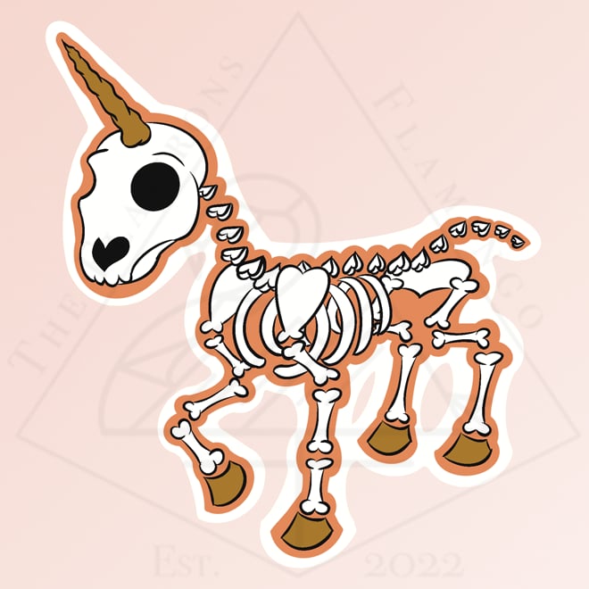 Image of Unicorn Skeleton - Stickers