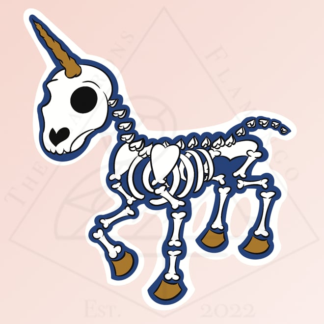Image of Unicorn Skeleton - Stickers