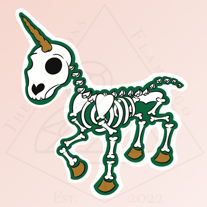 Image of Unicorn Skeleton - Stickers