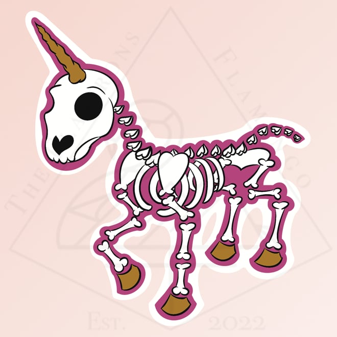Image of Unicorn Skeleton - Stickers