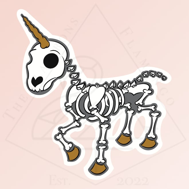 Image of Unicorn Skeleton - Stickers