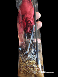 Cleansing bath mixture with Himalayan salt and incense