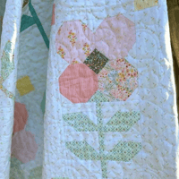 Image 8 of RAINY DAYS Quilt Pattern 70"x 82" by Poppie Cotton-Simple Pieced Flowers