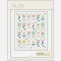 Image 3 of RAINY DAYS Quilt Pattern 70"x 82" by Poppie Cotton-Simple Pieced Flowers
