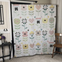 Image 5 of RAINY DAYS Quilt Pattern 70"x 82" by Poppie Cotton-Simple Pieced Flowers