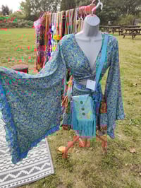 Image 5 of Stevie Co ord set -turquoise and red