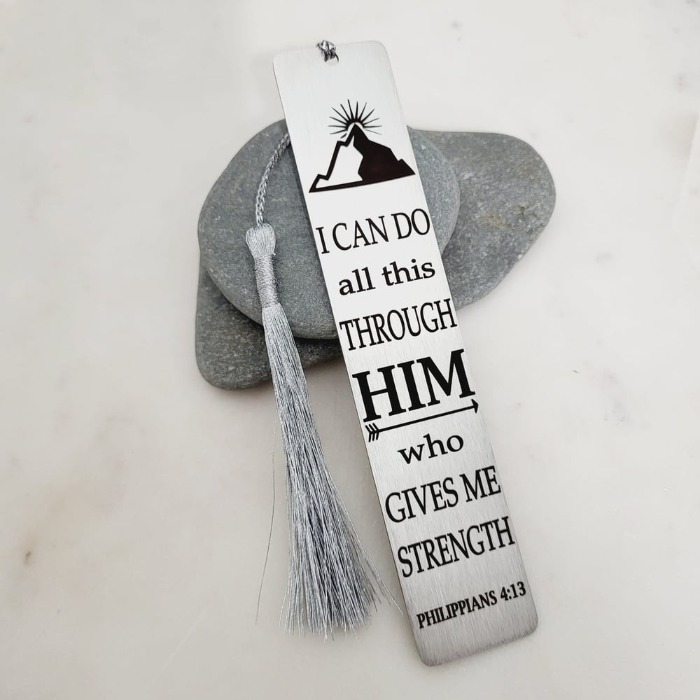 Image of I Can Do All Things Through Christ Bookmark . Inspirational Graduation Gift .  Philippians 4:13
