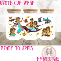 Jasmine and Aladdin UVDTF cup wrap