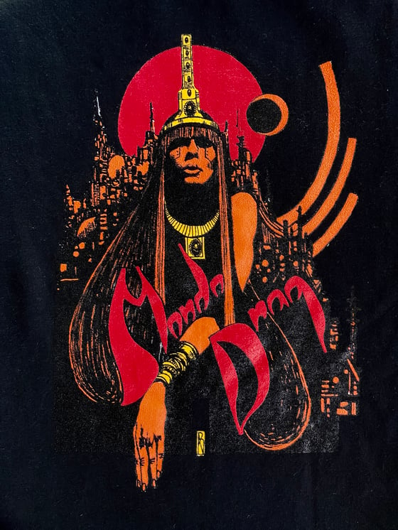 Image of Lady In Gold Crewneck Sweatshirt