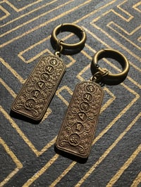 Image 3 of Vintage brass reversible Buddha Mantra ear weights 