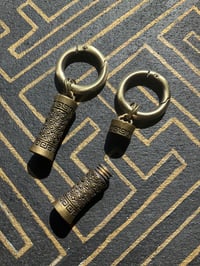 Image 2 of Vintage brass wave design stash pot ear weights 