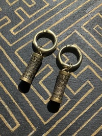 Image 1 of Vintage brass wave design stash pot ear weights 