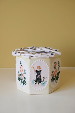 Image of Black dresses & Hollyhocks - Romantic Vase