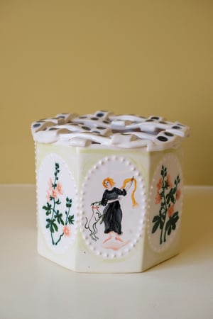 Image of Black dresses & Hollyhocks - Romantic Vase