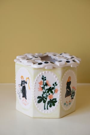 Image of Black dresses & Hollyhocks - Romantic Vase