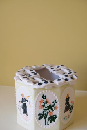 Image of Black dresses & Hollyhocks - Romantic Vase